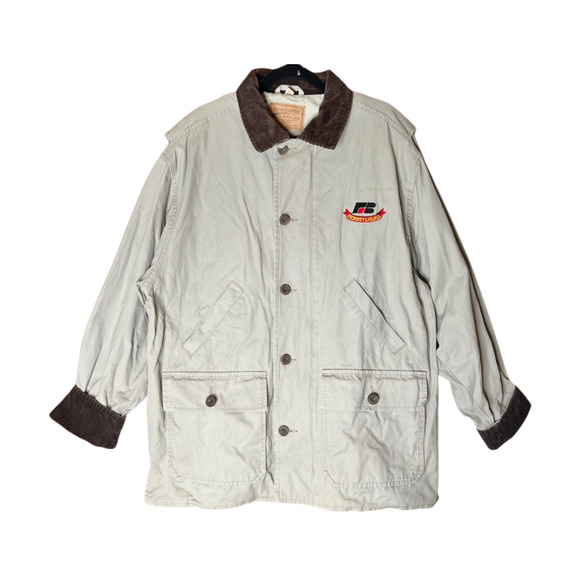 Vtg 90s Swingster Chore Barn Coat Corduroy Collar Workwear Outdoor Utility Farm - Picture 1 of 11